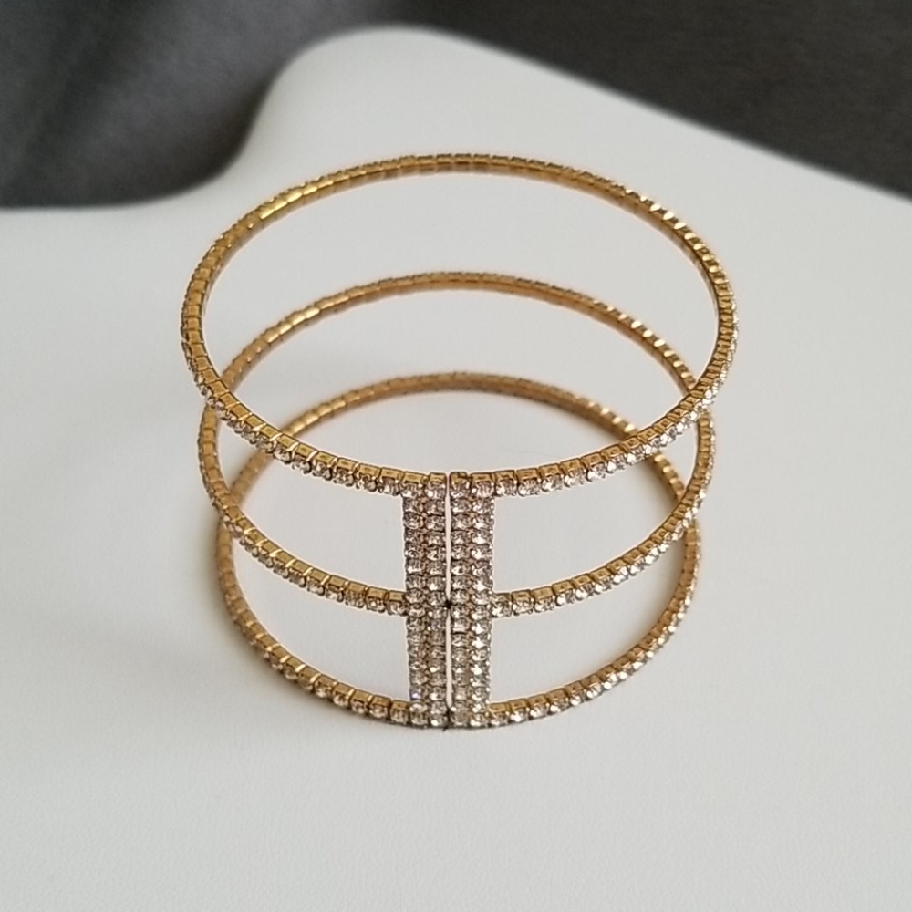 Gold Rhinestone Cuff